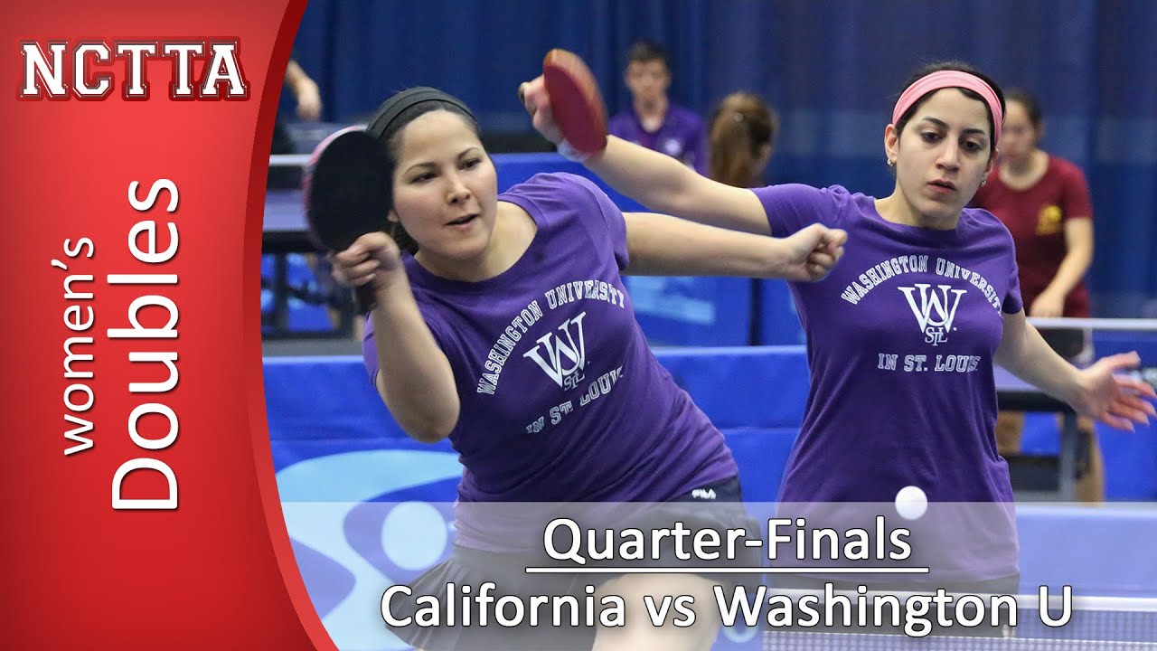 Arefeh Sherafati competing in NCTTA women's doubles
